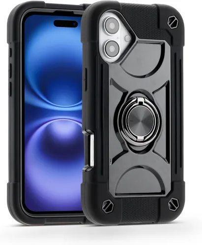 Miniatura 102 de MARKILL Funda compatible con iPhone 15 de 6.1 pulgadas con soporte integrado, [grado militar resistente de cuerpo completo] protección contra Rosa