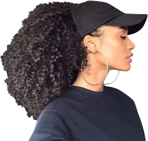 Miniatura 2 de CurlCap Gorra sin parte trasera para cabello natural, gorra de béisbol forrada de satén para mujer