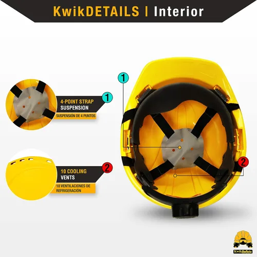 Miniatura 8 de KwikSafety BIG KAHUNA - Chaleco de seguridad [amarillo, 2XL] + paquete de casco de tortuga amarillo