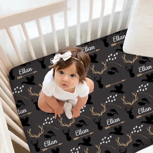 Miniatura 12 de Arrow - Sábanas para cuna de bebé, sábanas ajustadas personalizadas para cuna con nombre, sábanas personalizadas para cuna para bebés niños y niñas
