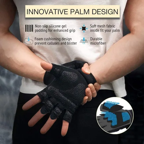 Miniatura 3 de Guantes de entrenamiento para mujer, guantes de levantamiento de pesas sin dedos, guantes de ejercicio para entrenamiento, fitness, ciclismo