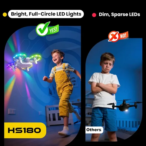 Miniatura 8 de Holy Stone HS180 Drone para niños, dron para principiantes, 3 baterías, fácil de volar, inicio de una tecla, retención de altitud, giros 3D, mosca
