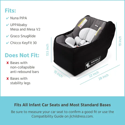 Miniatura 3 de J.L. Childress Funda acolchada para asiento de coche infantil - Bolsa de viaje para avión, se adapta a la mayoría de asientos de bebé e infantil