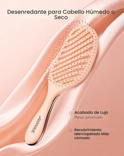 Miniatura 2 de AIMIKE Cepillo para desenredar, cepillo desenredante ventilado para cabello mojado y seco con cerdas suaves, cepillo para desenredar sin dolor