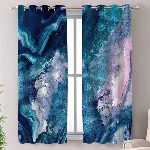 Miniatura 181 de Shrahala Beige and Orange Abstract Art Brushstrokes Blackout Curtain Tiers, Abstract Oil Paint Kitchen Valance Light Blocking Tier Drapes with Rod