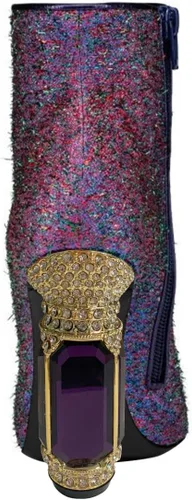 Miniatura 124 de FSJ Botas de tacón alto con punta puntiaguda para mujer, con tacón alto, con cremallera lateral brillante, estilo casual, para uso diario, zapatos