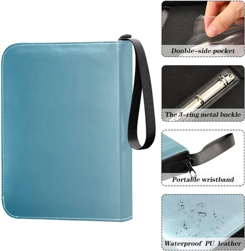 Miniatura 4 de Carpeta de tarjetas comerciales azules de degradado con fundas para tarjetas comerciales
