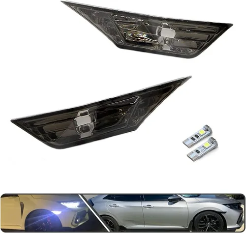 Miniatura 4 de 2 unids JDM llevó la luz de marcador lateral para Hon'da Civic Sedán/Coupe/Hatchback 2016 en adelante lente ahumada luces de señal de giro Lente