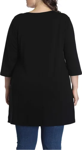 Miniatura 4 de Shiaili - Blusas de tallas grandes para mujeres, camisetas tipo túnica largas para combinar con leggings