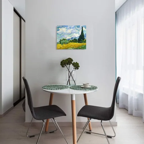 Miniatura 2 de A&T ARTWORK Campo de trigo con cipreses de Van Gogh Las reproducciones de arte clásico mundial, impresiones en lienzo giclée para decoración