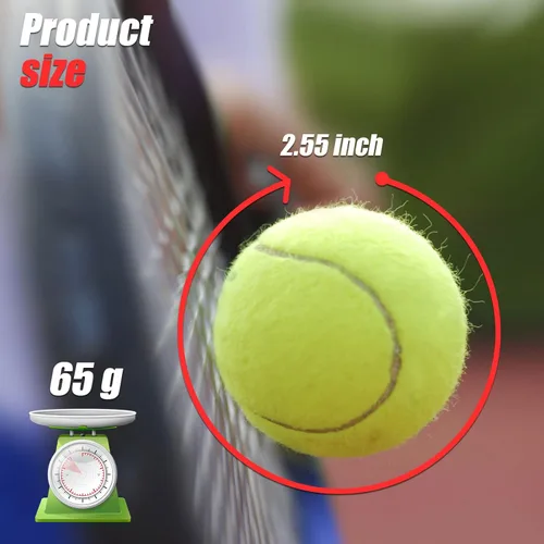 Miniatura 3 de GKK Paquete de 27 pelotas de tenis, pelota de tenis de entrenamiento sin presión, pelotas de tenis a granel para jóvenes, principiantes, mascotas