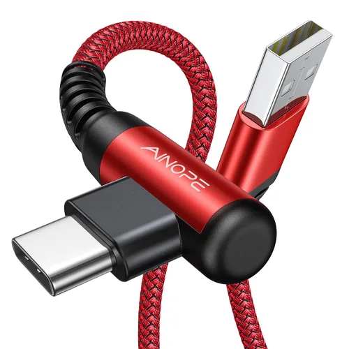 Miniatura 23 de AINOPE Cable USB a USB C [2 unidades, 6.6 pies] 3.1A tipo C cargador de carga rápida, cable USB C en ángulo recto para iPhone 17 Carplay, Galaxy Gris