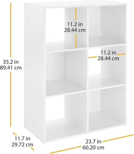 Miniatura 3 de Whitmor Organizador de almacenamiento de 3 cubos, estantería apilable de madera MDF de 3 niveles, estantería de almacenamiento abierto, gabinete