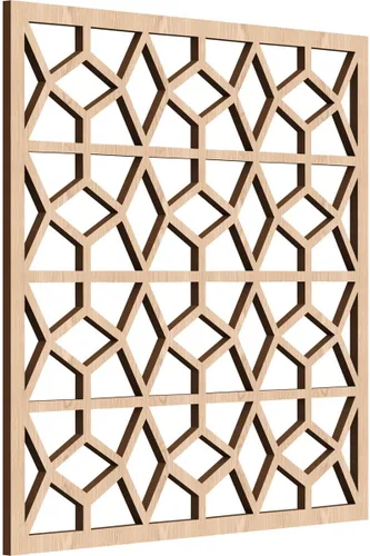 Miniatura 3 de 23 3/8 pulgadas de ancho x 23 3/8 pulgadas de alto x 3/8 pulgadas de alto, grandes paneles de pared de madera de calado decorativo Akron, roble rojo