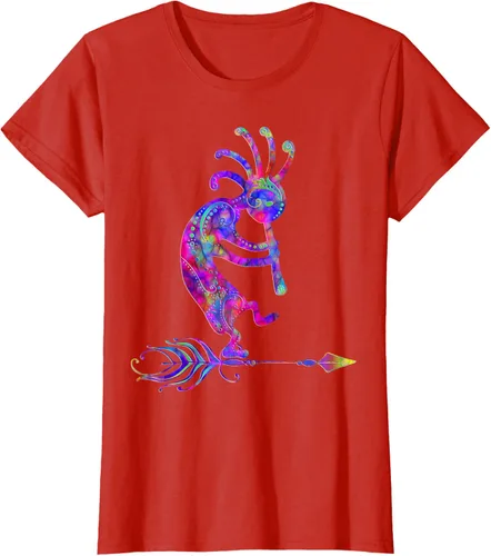 Miniatura 80 de Native American Kokopelli With Feather 2 - Camiseta Fan Fun, Negro, S