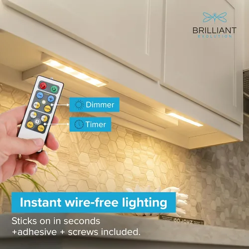 Miniatura 2 de Brilliant Evolution Luces Inalámbricas Táctiles Adhesivas con Control Remoto - 8.5"L Alimentadas por Batería Iluminación LED Bajo Gabinete