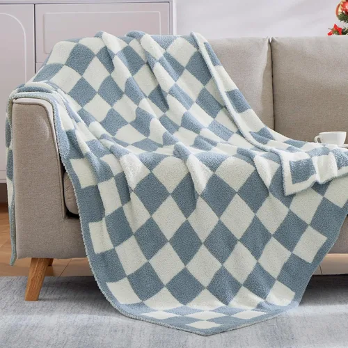 Miniatura 26 de WRENGONGE - Manta a rayas de color caqui, suave, acogedora, mullida, cálida, para sillón, sofá, cama o viajes, ligera, 50 x 70 pulgadas, regalo