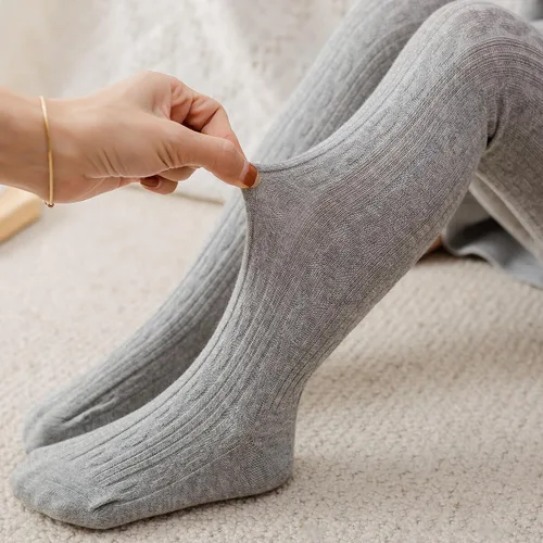 Miniatura 6 de vanberfia Medias de algodón de punto trenzado para bebés y niñas pequeñas