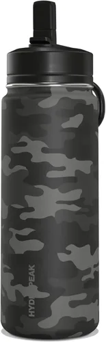 Miniatura 10 de Hydrapeak Mini botella de agua para niños de 20 onzas con tapa con pajilla, doble pared de acero inoxidable, a prueba de fugas y derrames, fría