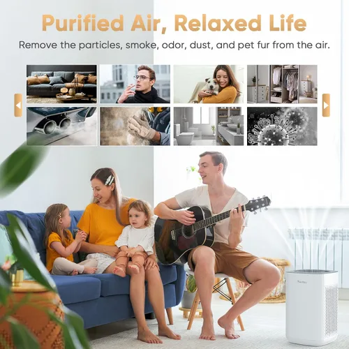 Miniatura 3 de Priestley Filtro de repuesto para purificador de aire, filtro de repuesto True HEPA con filtración de 3 etapas, elimina el 99.97% de humo, olor