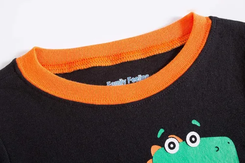 Miniatura 5 de Family Feeling Juegos de pijama de dinosaurio para niños pequeños, 100 % algodón