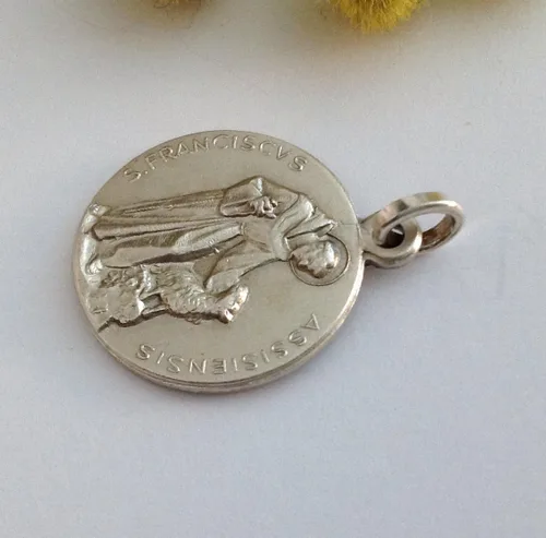 Miniatura 6 de I G J MEDALLA DE SAN FRANCISCO DE ASISI PLATA 925 - 100% HECHO EN ITALIA