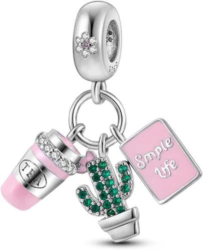 Miniatura 67 de Pandach Dijes colgantes de plata de ley 925 para pulseras y collares, dijes colgantes de Madonna con cuentas de girasol, joyería para mujer
