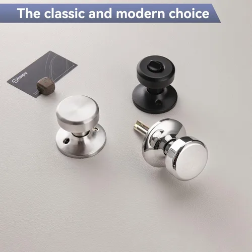 Miniatura 6 de Pomos de puerta negros, pomo de puerta Pismo con cerradura, manijas de puerta de privacidad interior para baño y cama (privacidad, negro mate, 6)