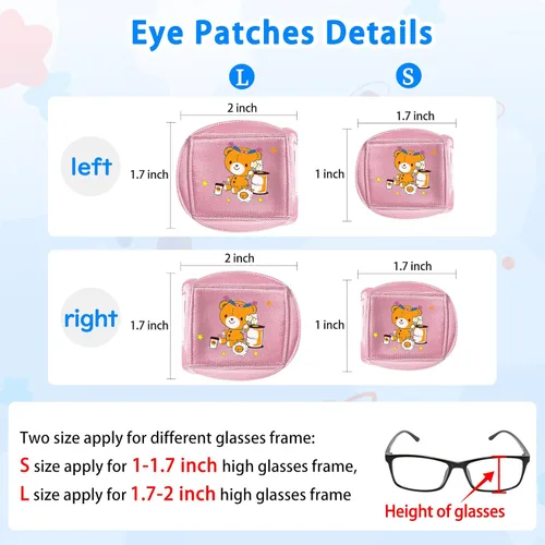 Miniatura 6 de Parches para ojos para niños, parche de seda reutilizable para ojos perezosos, parches ortopédicos de ambliopia para niños y niñas, cubierta de ojo