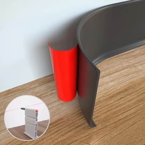 Miniatura 9 de Moldura flexible para zócalo, 4 pulgadas x 20 pies, base de vinilo para despegar y pegar, base de pared de goma autoadhesiva (S100, blanco)