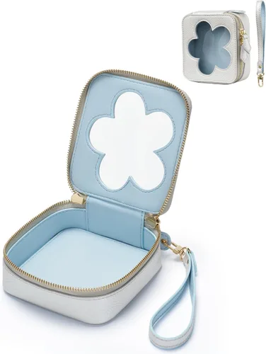 Miniatura 8 de Popvibe Pequeña bolsa de cosméticos para bolso, mini bolsa de maquillaje, pequeña bolsa transparente, bonita funda de maquillaje de cuero