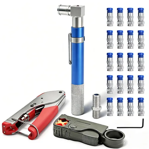 Miniatura 10 de Toner de bolsillo coaxial, probador de continuidad de bolsillo (trazado) y toner con luz y zumbador, toner de voltaje y paquete de conectores de Azul