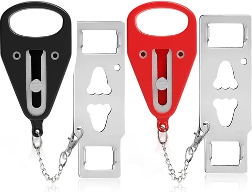 Cerradura de puerta portátil, paquete de 2 cerraduras adicionales sólidas y resistentes para mayor privacidad y seguridad en hoteles, apartamentos y