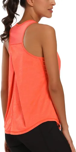 Miniatura 3 de Aeuui - Camisa de malla sin mangas y con espalda cruzada para mujer, para entrenar o hacer yoga, ropa de gimnasio