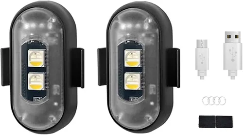 Luces estroboscópicas inalámbricas con control remoto, motocicleta, coche, LED, 8 colores, anticolisión, carga USB, impermeables, luces de