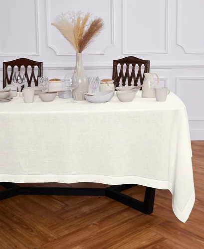 Miniatura 15 de Solino Home Mantel redondo de lino blanco, 60 pulgadas, mantel redondo de lino 100% puro, lino europeo, lavable a máquina para verano, 4 de julio