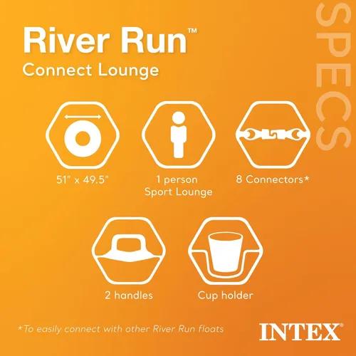 Miniatura 2 de INTEX 58854EP River Run Connect - Salón flotante inflable: cómodo respaldo - portavasos - asas de agarre - conectores fáciles de usar - capacidad