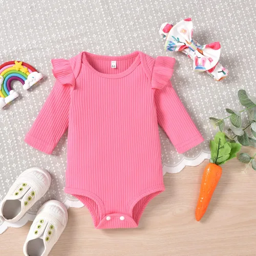 Miniatura 81 de Aalizzwell Conjunto de mameluco acanalado para bebé recién nacido prematuro para otoño e invierno