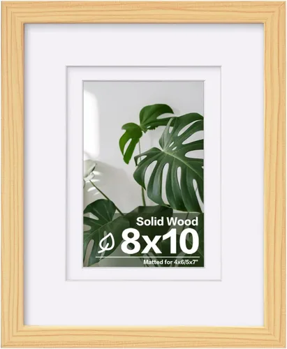 Miniatura 220 de Egofine - Portarretratos de 4 x 6 pulgadas, de madera maciza con plexiglás, para fotos de 3.5 x 5 con paspartú o de 4 x 6 sin paspartú, para colocar