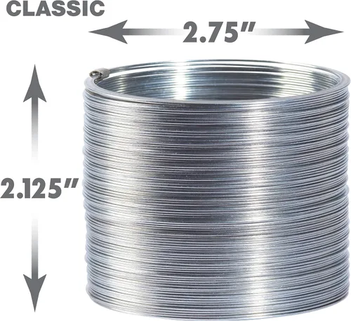 Miniatura 4 de Just Play - Paquete de 3 juguetes para ansiedad originales de la marca Slinky Surtido de juguetes de resorte de metal con 3 tamaños, juguete