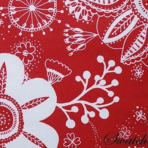 Miniatura 3 de Mantel cuadrado rojo con estampado floral y vid de 54 pulgadas