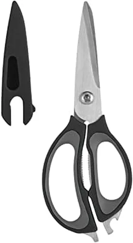 Farberware Tijeras de cocina 4 en 1, 2 piezas, negro y gris