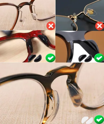Miniatura 3 de 10 pares de almohadillas adhesivas antideslizantes para la nariz, almohadillas de silicona suave y pegajosa para lentes de sol, agarre para marco