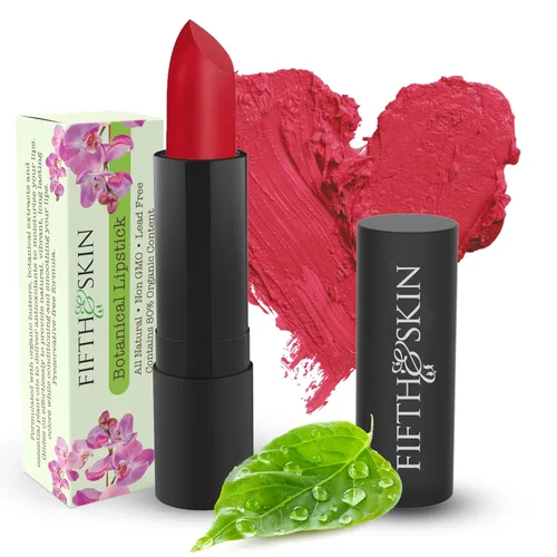 Botanical Lipstick, Labial natural, orgánico, hidratante, no tóxico, larga duración, color vibrante, Rojo Berry