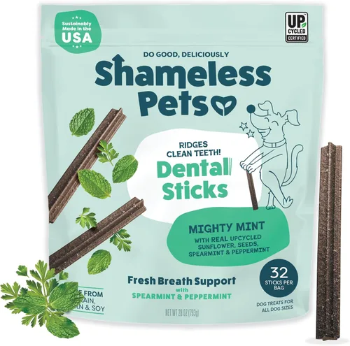 Miniatura 14 de Shameless Pets Golosinas dentales para perros, Carrate Chomp, palitos dentales saludables con soporte para la piel y el pelaje para limpieza