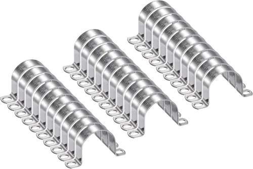 Miniatura 76 de HARFINGTON 10 abrazaderas de conducto de 5/16 pulgadas y 0.315 in, abrazadera de tubo M8 U, correa de tubo rígida de acero inoxidable, soporte