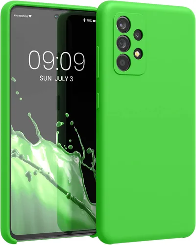 Miniatura 8 de kwmobile Funda Compatible con Samsung Galaxy A14 5G - Funda de teléfono de TPU y silicona con acabado suave - Verde Lima