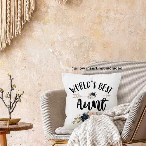 Miniatura 2 de World's Best Aunt Gifts - Funda de almohada de 18 x 18 pulgadas, funda de almohada de cumpleaños para tía y tía, funda de almohada cuadrada