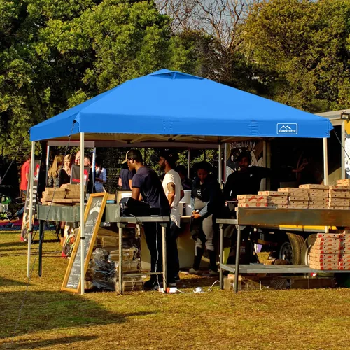 Miniatura 46 de KAMPKEEPER Cubierta de Repuesto Superior para Carpa Toldo Emergente con Ventilación de Aire y Correa Elástica Ajustable, Poliéster Resistente a Azul