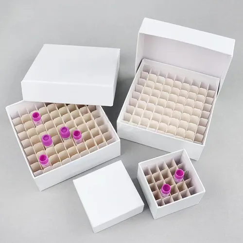 Miniatura 5 de Caja de cartón para congelador, color blanco/81, revestimiento resistente al agua y al hielo, para almacenar crioviales de 0.07 a 0.0 onzas líquidas